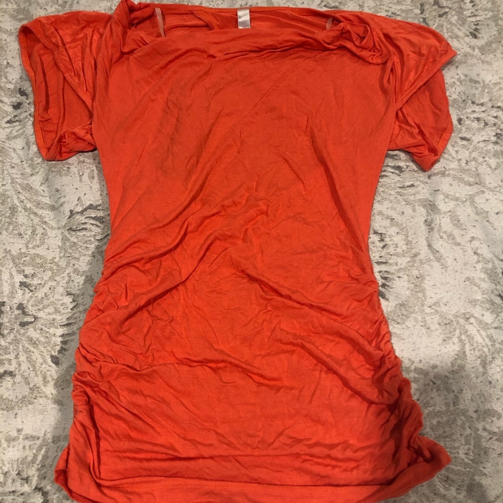 2 cute neon orange blouse